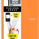 Five Star Spiral Notebook + Study App, 1 Subject, Graph Ruled Paper, 8-1/2" x 11", 100 Sheets, Fights Ink Bleed, Water Resistant Cover, Sedona Orange (620000CD1)