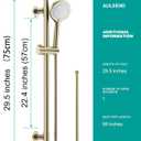 Shower Slide Bar Handheld Shower Head with Hose, 5-Function Hand Shower with Wall Mount，shower slide bar,adjustable height shower head (A-round, Brushed Gold)