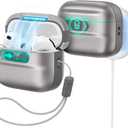 ESR for AirPods Pro 3 Case (2025), Compatible with AirPods Pro 3 (USB-C Cable), MagSafe Ready, Magnetic Lid Lock, Full Drop Protection Cover with Lanyard, Titanium