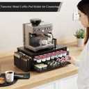 Metal Coffee Pod Holder for 80 Capsules with Storage Drawer & 2 Accessory Holders,2 Tier K Cup Holder Organizer for Countertop,Black