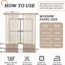 MIULEE Pink Printed Semi Sheer Linen Textured Curtains 84" Long 2 Panels Set for Bedroom Living Room, Floral Printed Rod Pocket Tulle Light Filtering Spring Flower Pattern Window Drapes 52" x 84"