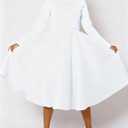 Women's Vintage Swing Dresses Long Sleeve A Line Casual Party Cocktail Church Formal Maxi Dress with Pockets (White, XL)
