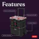 Stack N Roll 4-Piece Rolling Tool Storage System Includes Large Rolling Tool Box, 2-Drawer Tool Box & 2 Tray Organizers | Modular Stackable Tool Storage with Wheels for Garage & Workshop