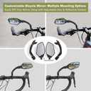 Adjustable Handlebar Bike Mirrors, Left & Right Bicycle Mirror Set,Universal Bike Mirrors,HD Shatterproof Mirror, 360 Rotatable, Compatible with MTB, E-bikes, Bicycle,Scooter (1 Pair)
