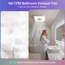 VallisCo Bathroom Exhaust Fan with Light, 260 CFM Bath Fan with Remote, 4 Color Temperatures & 7 Color RGB Night Light, 110V Ceiling Mount Ventilation Fan with 4 Inch Duct, 11.6"x11.6" Cutout, Multifunctional