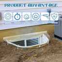 Vercraft 40"L x 16"W Basement Window Well Covers with Mounting Clip Heavy-Duty Clear Polycarbonate Egress Window Cover Outside All-Weather Against Debris UV Resistant Protects Tear-Resistant