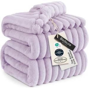 Bedsure GentleSoft Lavender Fog Fleece Blanket for Couch - Super Soft Cozy King Blankets for Women, Cute Small Blanket for Girls, 108x90 Inches