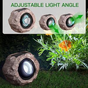 DGSCAK Solar Rock Lights Outdoor, 3 Pack Solar Spotlights Outdoor Waterproof Super Bright Rock Light, Adjustable Light Angle Landscape Rocks for Decks Yard Pathway Walkway Patio Lawn