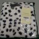 Cosrea Women Halloween Costume Black and White Spotted Dog Shawl Faux Stole for Adult