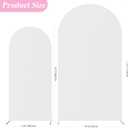 Asee'm Wedding Arch Cover Fitted Spandex Covers (7.2FT, 6FT) 2-Sided Round Top Chiara Backdrop Stand Cover Set of 2 for Party Birthday Banquet Decoration White