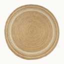 GRUHUM 9' ft Round Jute Cotton Area Rug - Natural Fiber Handmade Boho Farmhouse Jute Area Rug Soft Braided Rustic Vintage Reversible Indoor Outdoor Kitchen Bedroom Living Room Hallways 9ft Circle