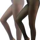 Fleece Lined Tights Sheer Women - Fake Translucent Warm Pantyhose Leggings Sheer Thick Tights for Winter (Small, Black+grey)