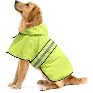 Waterproof Raincoats for Dogs - Adjustable Pet Raincoat Jacket, Lightweight Dog Hooded Rain Coat Waterproof Rain Poncho for Small to X- Large Dogs and Puppies (Neon Green, Large)