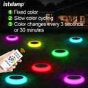intelamp Solar Pathway Lights Outdoor, 2 Pack 9 Color Changing with Remote Control, Dusk to Dawn Solar Powered Waterproof LED Ground Lighting for House Outside Lawn Garden Yard Patio