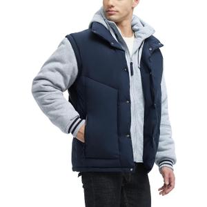 Winter Coats For Men Winter Jackets Water Resistant Warm Thicken Insulated Hooded Windproof Coat (Medium, Blue/Grey)