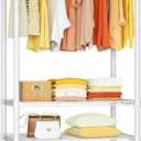 Ulif H2 Heavy-Duty Portable Closets, 4-Tier Freestanding Garment Rack Suit for Small Space and Corner, Closet Organizer System Portable Closet Wardrobe, Max Load 500 LBS, White