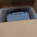 IRIS USA Dog Food Storage Container 30 lb + 11 lb, Stackable Combo Set, Airtight Pet Food Storage Bins with Wheels for Dog Cat Bird Chicken Food, BPA Free, Made in USA, Navy, 41 Lbs