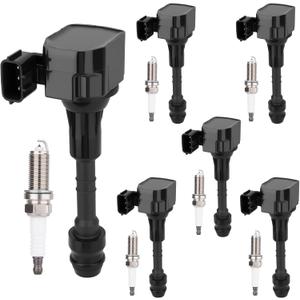 UF349 Set of 6 Ignition Coil Pack and Iridium Spark Plug Compatible with 2001-2009 Nissan Infiniti Maxima Murano Altima Pathfinder Quest Xterra Pathfinder Frontier I35 QX4 3.5L 4.0L V6 Replace#C1406