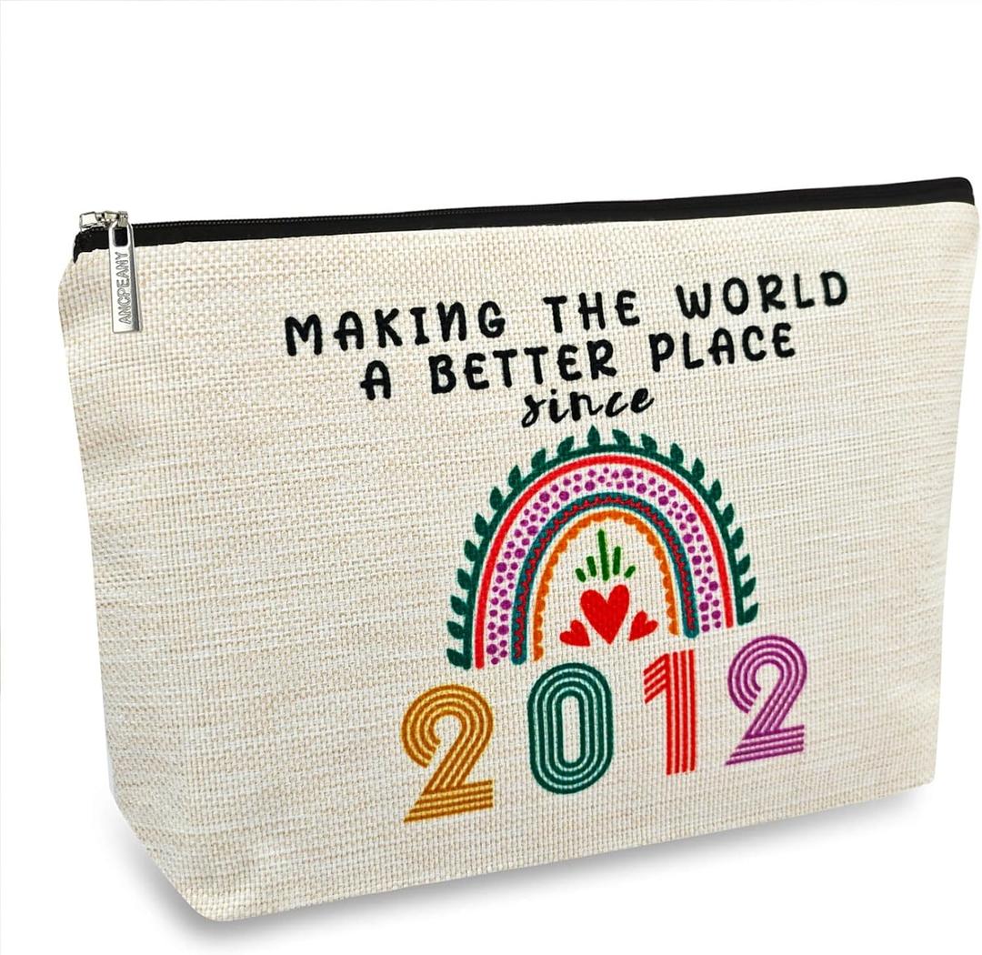 13 Year Old Girl Gift Ideas, 13th Birthday Gifts for Teenage Girls, Funny 2012 Birthday Decorations Makeup Bags for Her, Sister, Daughter, Niece, Cute Cosmetic Travel Pouch for Teen Girls Trendy Stuff