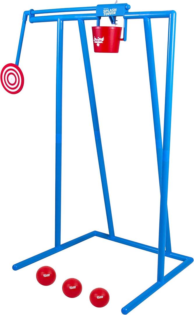 GoSports Splash Tower Water Dunk Game - Water Soaking Dunk Tank for Kids & Adults