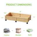2 Pack Bamboo Under Bed Storage Containers with Wheels, Nature