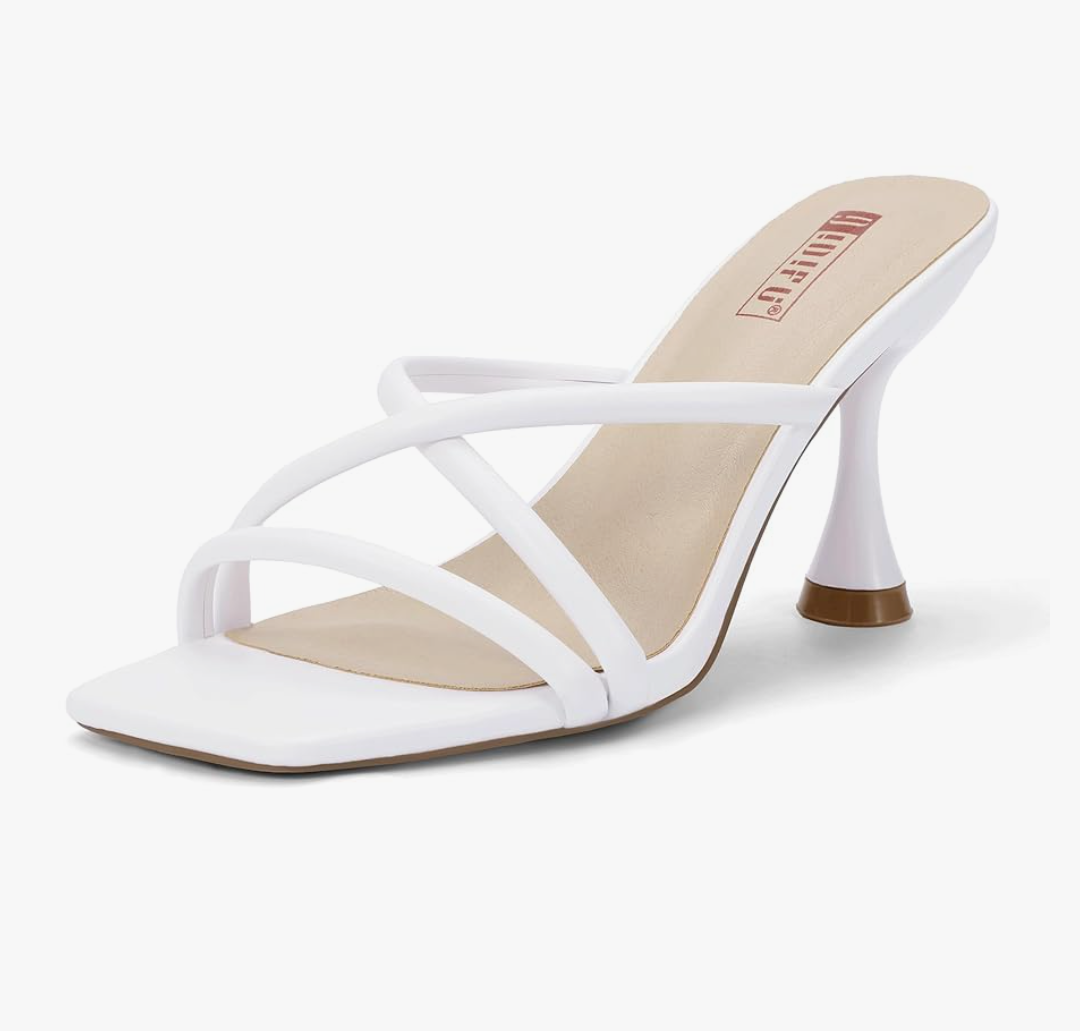 IDIFU IN3 Strappy Stiletto Kitten Heels Square Open Toe Heeled Sandals Comfortable Dressy Wedding Bridal Bride Prom Party Dress Shoes for Women Fashion Cute Casual Sexy Slides Slip on Mules Heels. 10
