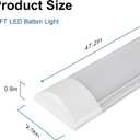 2 Packs 4FT LED Batten Light with 0.2m Cable, Ultra-Thin Ceiling Surface Mounted Light, 40W, 4000K, IP20, LED Ceiling Lamp for Garage, Shop, Hallway, Office, Market, ver.2