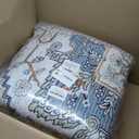 OPPODREAM Soft 8x10 Area Rugs, Washable Rugs 8x10 with Non Slip Backing, Faux Cashmere Low-Pile 8 x 10 Carpet, Cream White & Blue & Light Brown