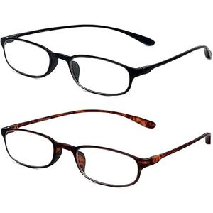 Calabria 718 Flexie Oval Reading Glasses Men/Women Bendable Single Power Readers Flexible Lightweight Durable TR-90 Frame