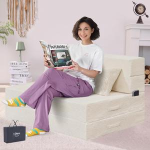 Folding Sofa Bed, Convertible Sleeper Chair Bed, Floor Sofa with Bag, Twin