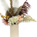 National Tree Company Artificial Potted Plant Table Decoration, Black, Decorated with Fern Branches, Hydrangea Blooms, Spring Collection, 31 Inches