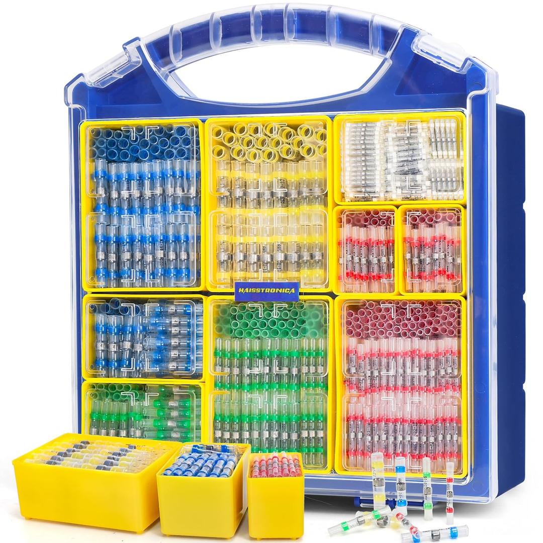 haisstronica 400PCS Solder Seal Wire Connectors Kit,Terminals Waterproof Electrical Connectors for Watercraft,Electrical,Electronics and Organizer AWG 26-10