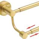 BESy Adjustable 16-26 Inches Double Bath Towel Bar for Bathroom SUS304 Stainless Steel Towel Holder, Hotel Style Wall Mount with Screws Hand Towel BarTowel Rack Rod Hanger, Brushed Gold Finish