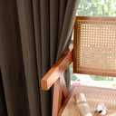 YoungsTex Dark Brown Linen Curtains for Living Room 2 Panels, Chocolate Light Filtering Window Drapes with Rod Pocket Back Tab Textured Semi Sheer for Dining Bedroom, 52 X 72 Inch
