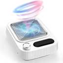 Nail Duster Collector, 4000RPM Dust Collector Nail Tech with Wrist Rest, Detachable Nail Dust Collector Filter-0-100% Suction Control, WhiteCooling System for Salon & Home.