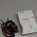 Botesty Sound Headphones Wired with Microphone, Over Ear Foldable 3.5mm Plug in Headphones Corded with 4.9ft Tangle-Free Nylon Cord for Tablet, Laptop, MP3/4, School, Airplane Travel (Black Red)