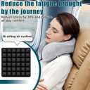 Travel Seat Cushion, Press Type Portable Inflatable Travel Seat Cushion, Suitable for Airplanes, Office Chairs, Wheelchairs, Cars, Stadiums, 36 Airbags Provide Comfortable Support (Black)