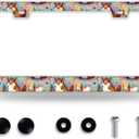 Squirrel License Plate Frame Cute Animal Cartoon License Plate Holder Funny Stainless Steel Accessories Cars Decor with 2 Holes and Screws Fits Standard Us Ca Vehicles 12.2 X 6 Inch