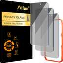 Ailun 3 Pack Privacy Screen Protector for iPhone 16 Pro Max [6.9 inch], Anti Spy Private Tempered Glass Anti-Scratch Case Friendly