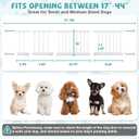 Metal Dog Gate for Small Dogs, 17"- 44" Adjustable Extra Wide Gate to Step Over, 10'' Tall Short Dog Pet Gate with 4 Extension Kits, Pressure Mounted Indoor Outdoor Pet Gate for Doorways & Stairs