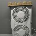 Amazon Basics Twin Window Fan for Home Bedroom, 9 inch, Reversible Airflow, Exhaust Mode, Expandable Side Panels, Width Adjustable, 2 Speeds, Air Circulation, 68W, White