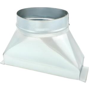 QWORK Aluminum HVAC Duct Transition, 6'' Dia x 3-1/4" x 10'' L Galvanized Transition - Round to Rectangular Duct, for Ventilation Systems