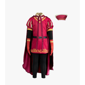 Uisozsfeb Men & Kids Classic Role Lord Costume Halloween Cosplay Red Cloak Top Costumes Robe Cape XXL