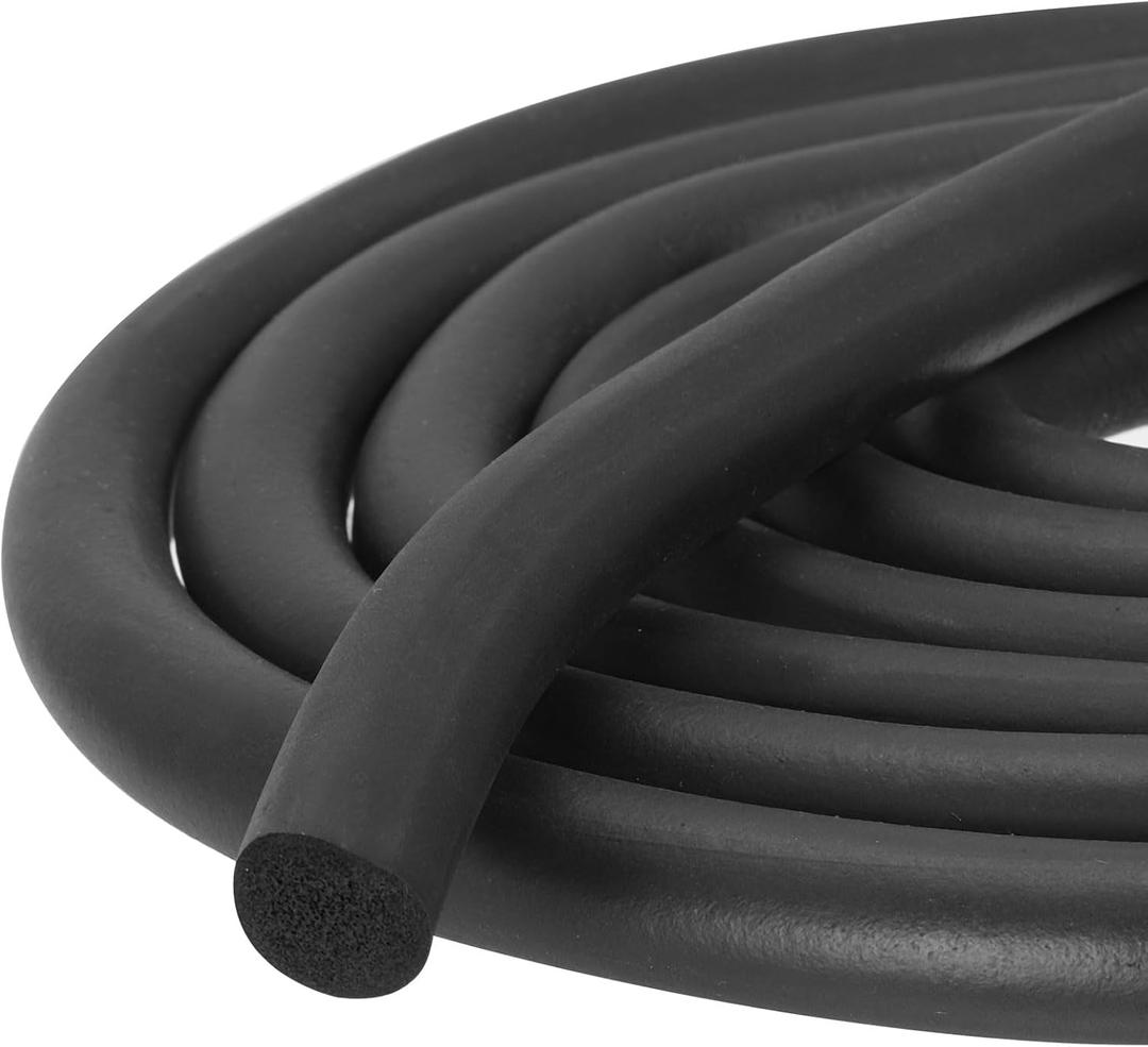 uxcell Foam Rubber Weather Seal Strip, 14mm(0.55") Diameter x 6 Meters (19.69Ft) Long Round EPDM Solid Rubber for Reduce Noise, Shock, Friction