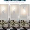 Wall Sconce Set of 2 Chrome Wall Light, Farmhouse Vanity Light Fixture Modern Indoor Wall Light with Clear Glass Shade for Bathroom Bedroom Living Room Hallway Vanity