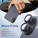 2 x Xfilm for iPhone 17 Camera Lens Protector Nut, Individual Metal with 9H Hardness, Scratch-Proof Camera Screen Protector, Stylish Accessories, Case Friendly (Black)