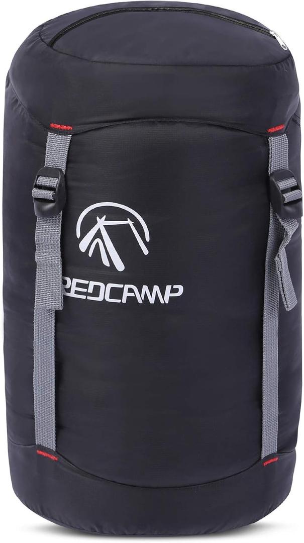 REDCAMP Nylon Compression Stuff Sack, Ultralight Sleeping Bag Compression Sack Great for Camping, Backpacking, Hiking, Black XL