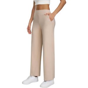 Wide Leg Yoga Pants with Pockets for Women High Waisted Casual Dresses Pants 3XL