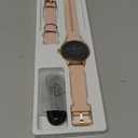 Smart Watch for Women,1.57inch AMOLED Touchscreen Fitness Watch for iPhone & Android,Heart Rate/Sp02/Sleep Monitor,110+ Sport Modes IP68 Waterproof Bluetooth Calls,2 Bands (Pink, 1.57)