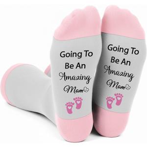 Novelty Socks for New Mom New Dad Maternity Gift for Pregnant Women Pregnancy Socks Gift for First Time Mom Dad (Gray)